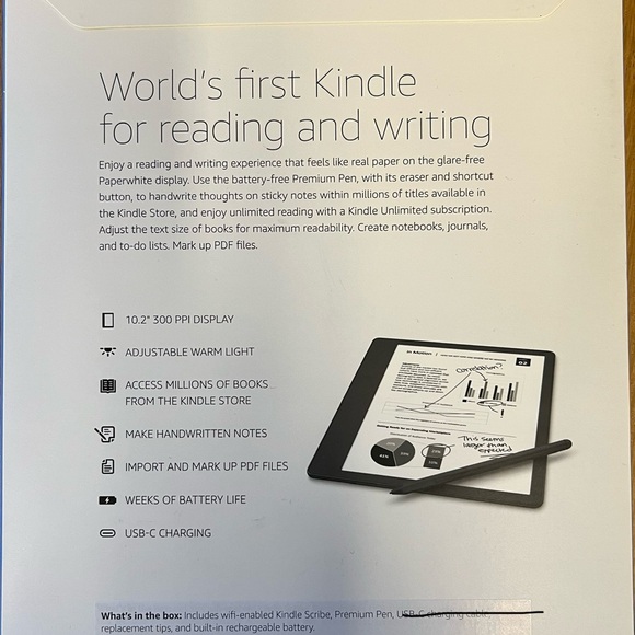 Kindle Scribe (like new) Bundle with folio cover and adapter plug - Picture 10 of 13